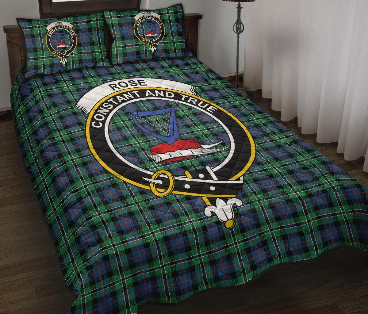 Rose Hunting Ancient Tartan Crest Quilt Bed Set