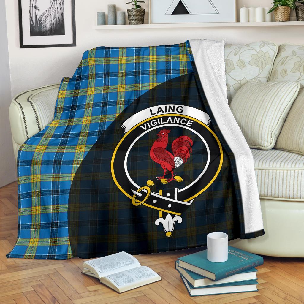 Laing Tartan Crest Blanket Wave Style