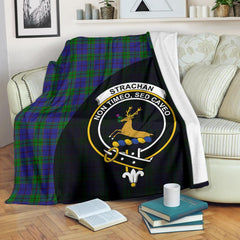 Strachan Tartan Crest Blanket Wave Style