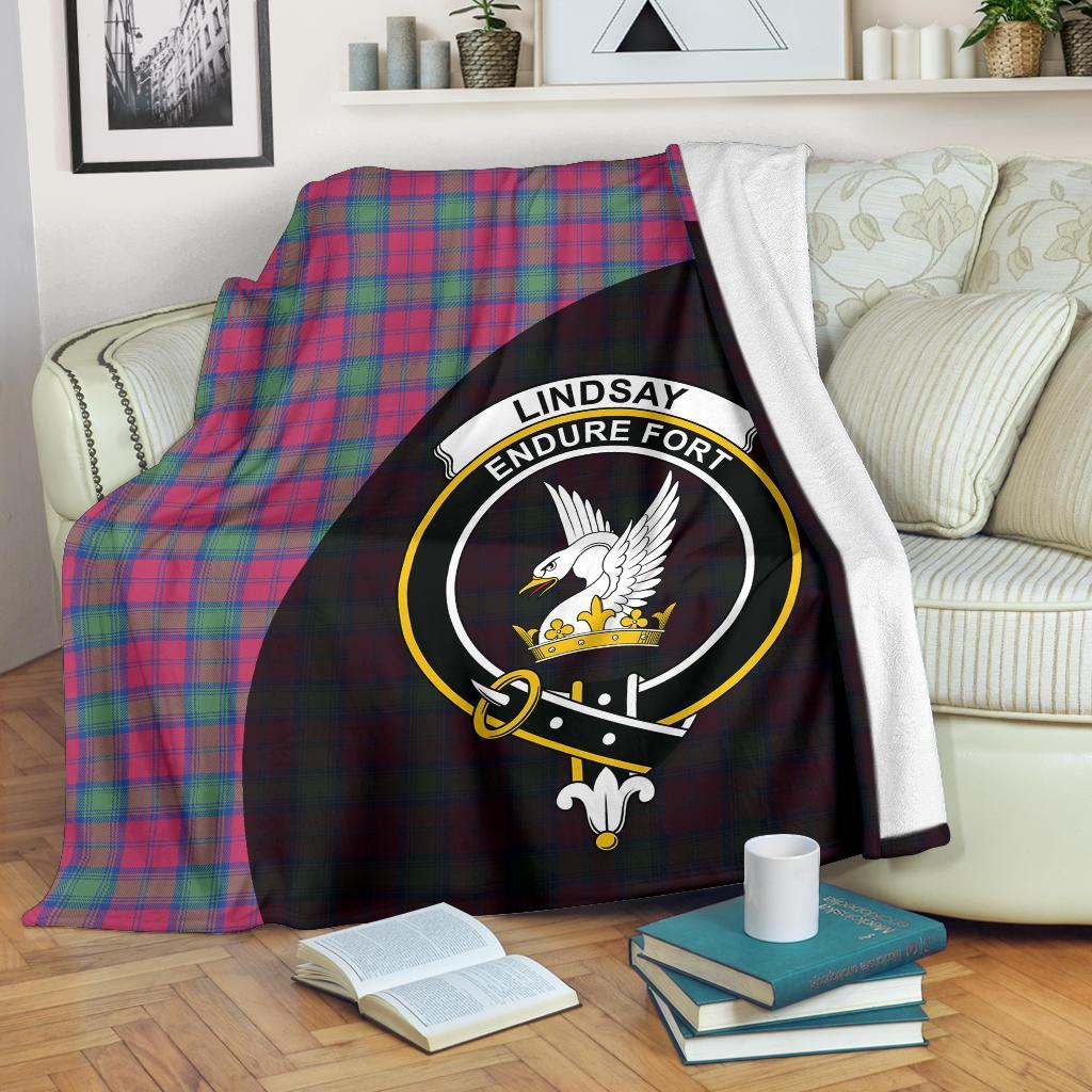 Lindsay Ancient Tartan Crest Blanket Wave Style