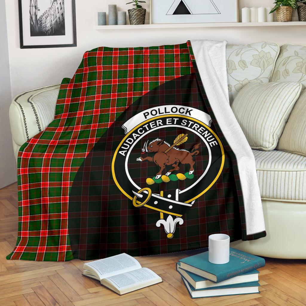 Pollock Modern Tartan Crest Blanket Wave Style