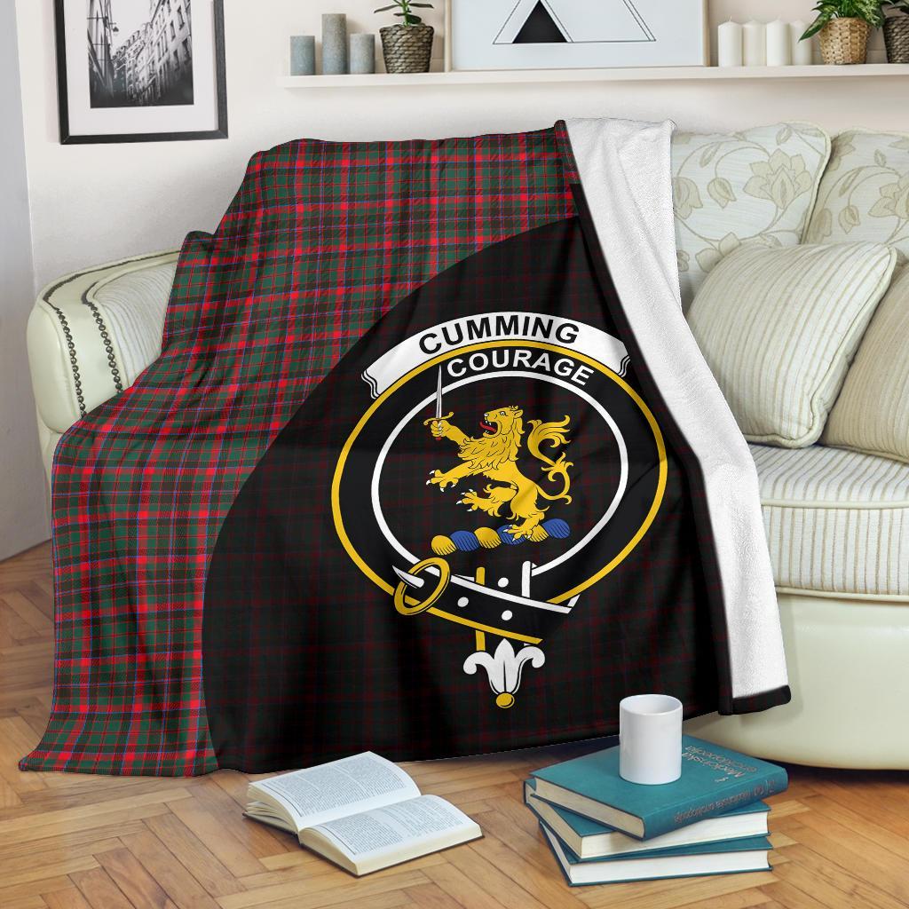 Cumming Hunting Modern Tartan Crest Blanket Wave Style