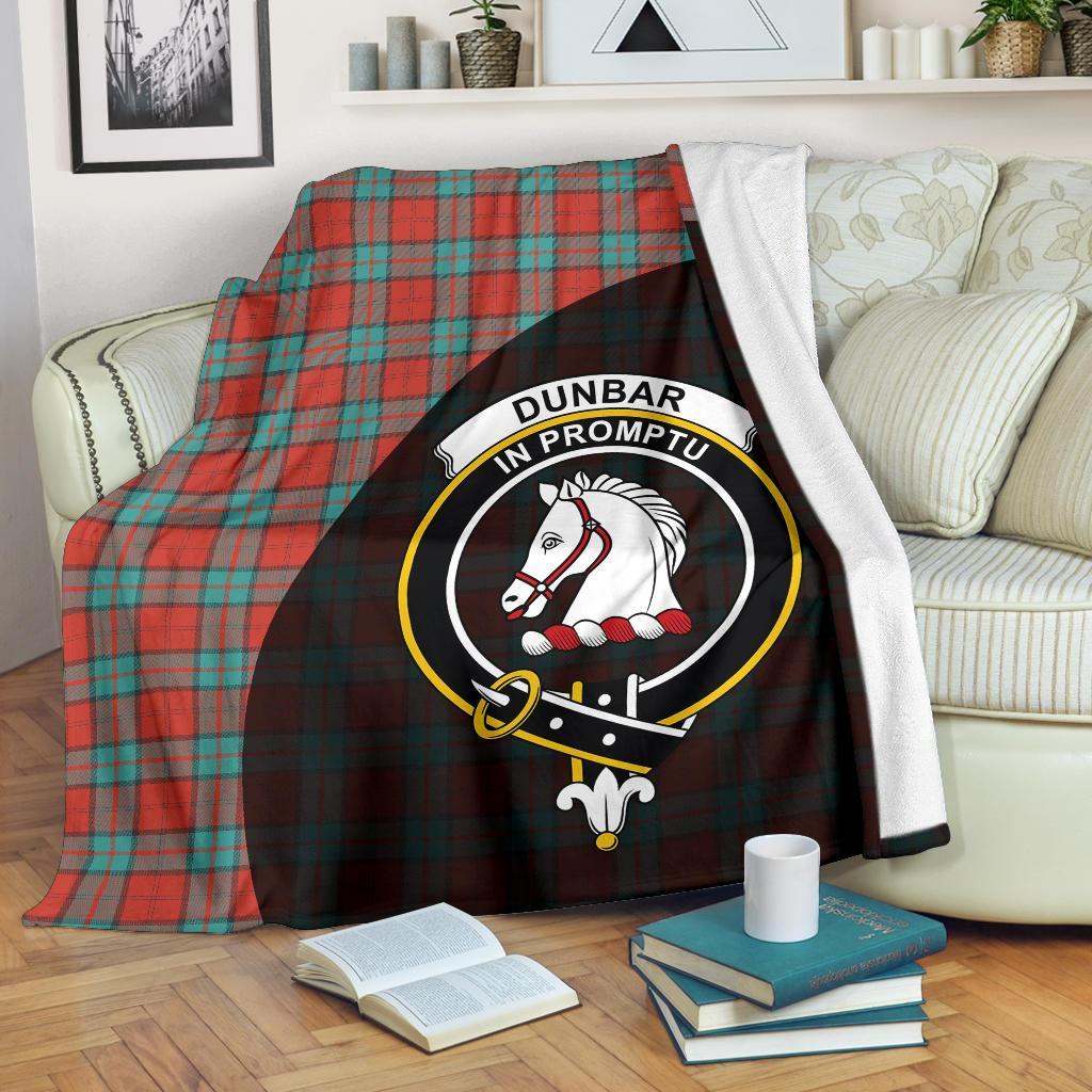 Dunbar Ancient Tartan Crest Blanket Wave Style
