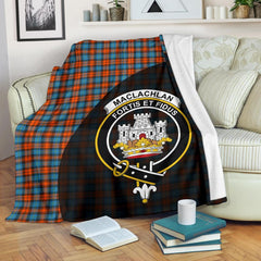 MacLachlan Ancient Tartan Crest Blanket Wave Style