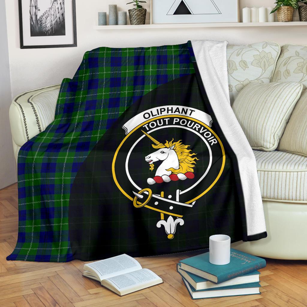 Oliphant Modern Tartan Crest Blanket Wave Style