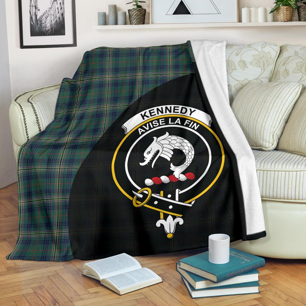 Kennedy Modern Tartan Crest Blanket Wave Style