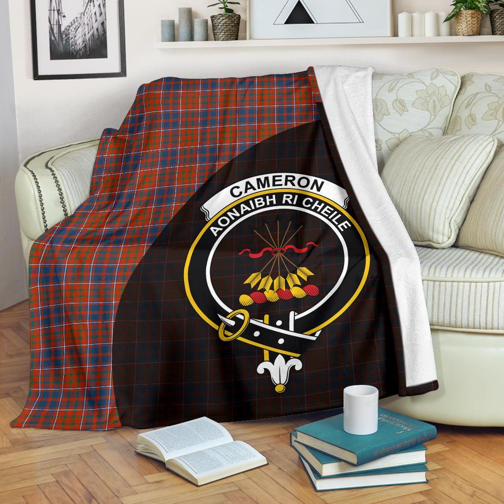 Cameron of Lochiel Ancient Tartan Crest Blanket Wave Style