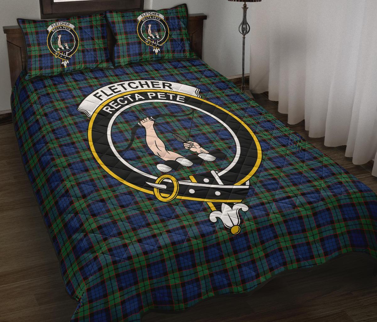 Fletcher Ancient Tartan Crest Quilt Bed Set