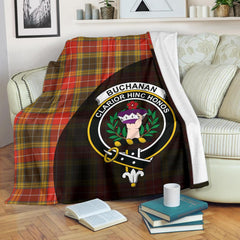 Buchanan Old Set Weathered Tartan Crest Blanket Wave Style