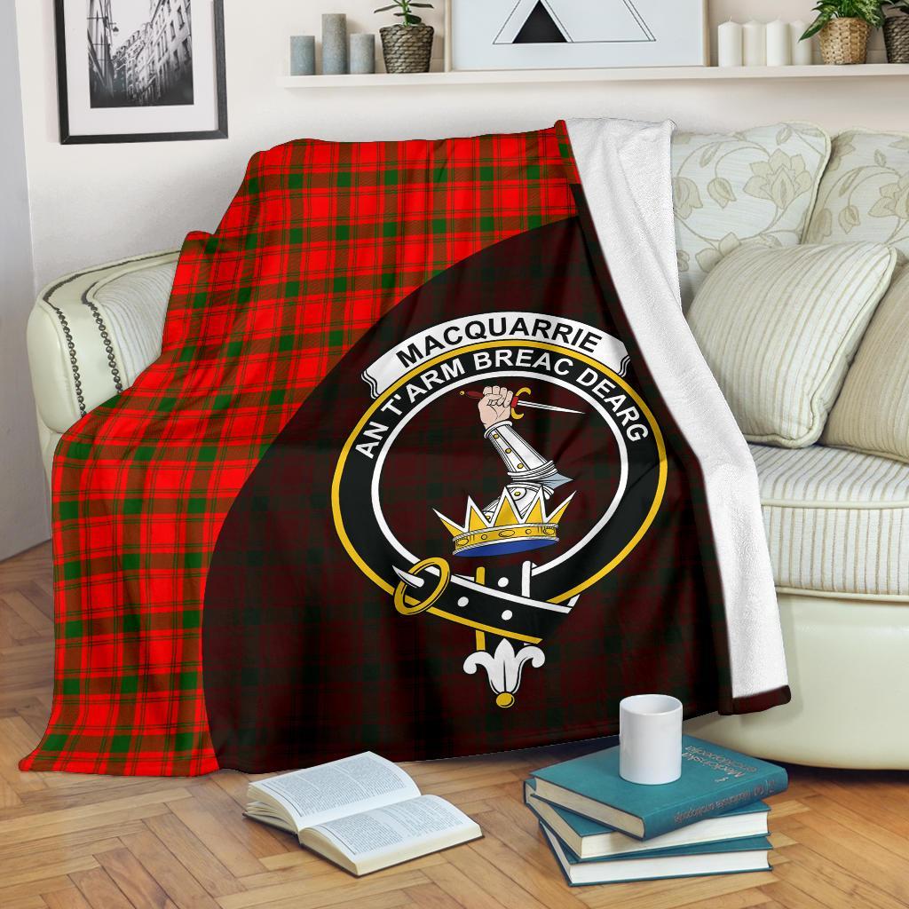 MacQuarrie Modern Tartan Crest Blanket Wave Style