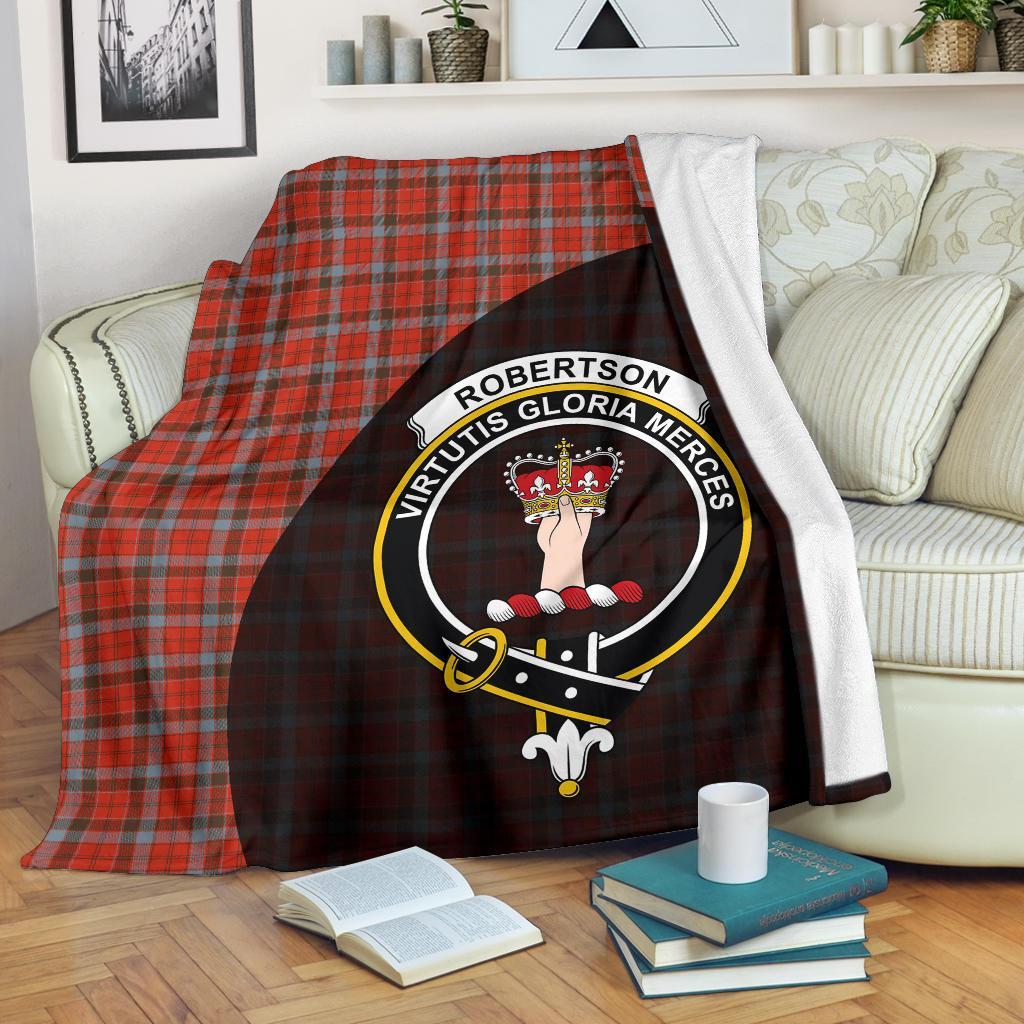 Robertson Weathered Tartan Crest Blanket Wave Style