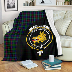 Campbell of Cawdor Modern Tartan Crest Blanket Wave Style