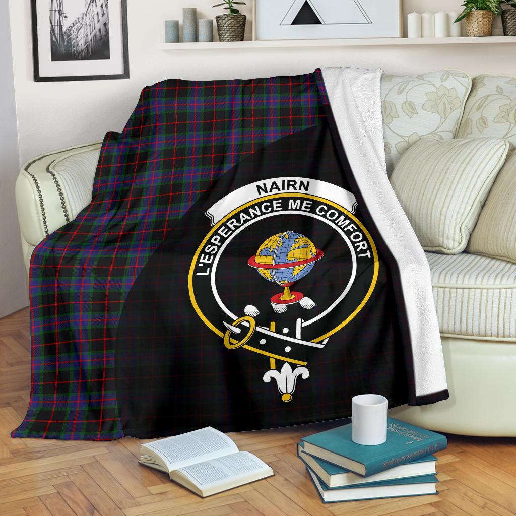 Nairn Tartan Crest Blanket Wave Style