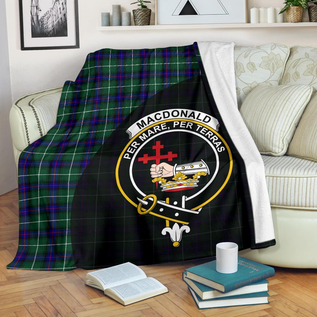 MacDonald of the Isles Hunting Modern Tartan Crest Blanket Wave Style