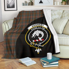 Kennedy Weathered Tartan Crest Blanket Wave Style