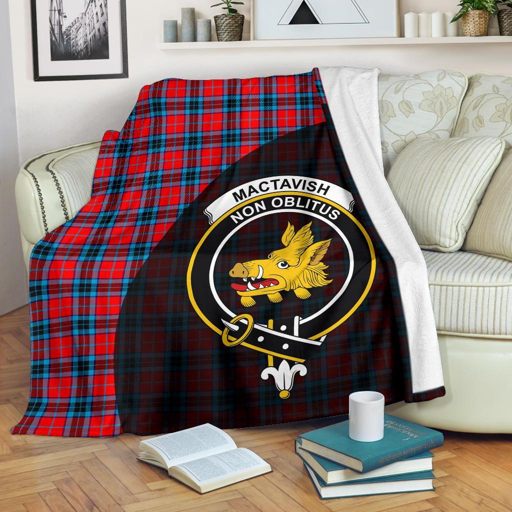 MacTavish Modern Tartan Crest Blanket Wave Style