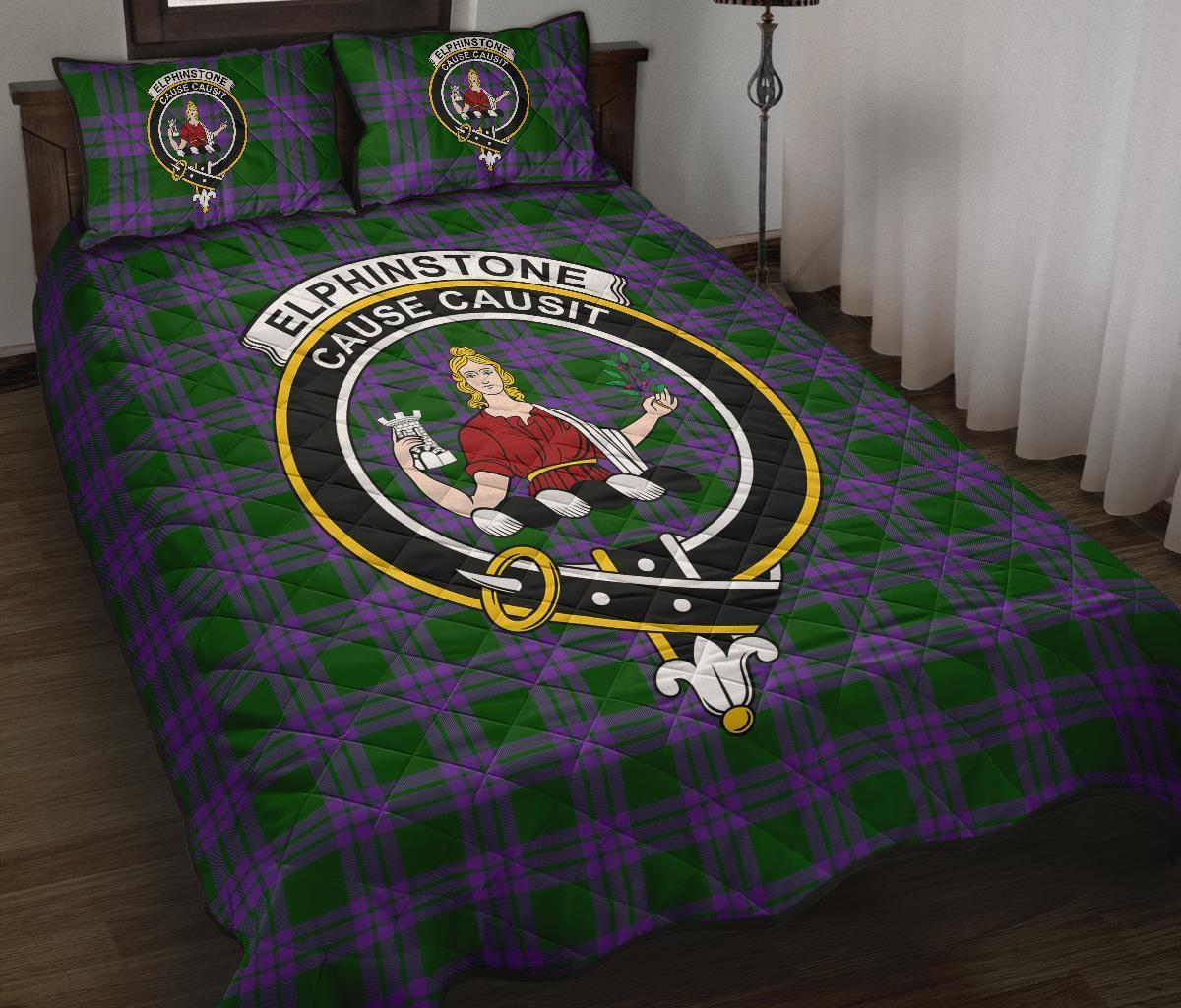 Elphinstone Tartan Crest Quilt Bed Set
