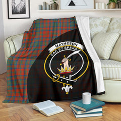 Matheson Ancient Tartan Crest Blanket Wave Style