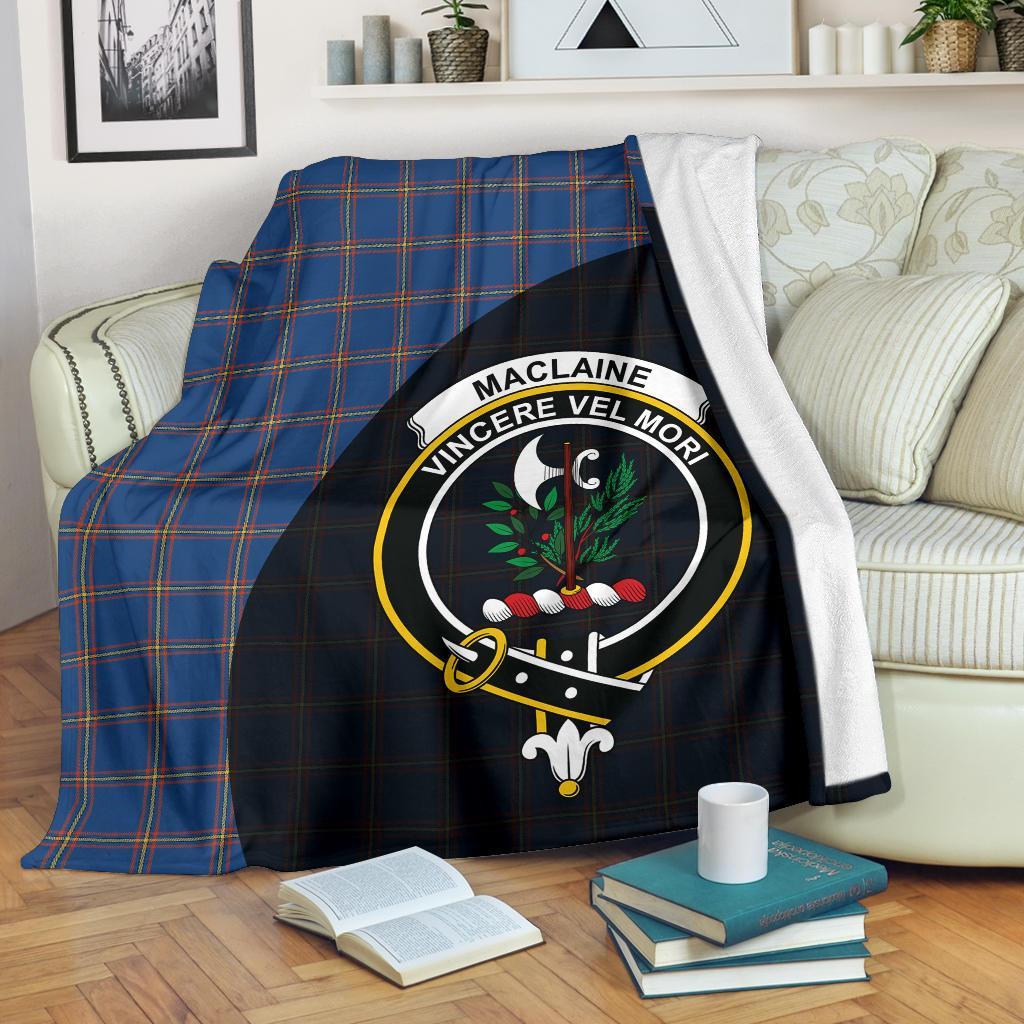 MacLaine of Loch Buie Hunting Ancient Tartan Crest Blanket Wave Style