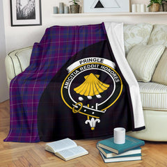 Pride of Glencoe Tartan Crest Blanket Wave Style