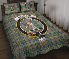 Balfour Blue Tartan Crest Quilt Bed Set