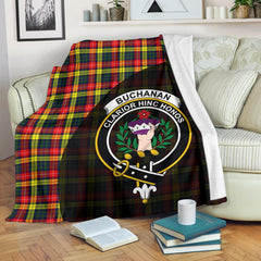 Buchanan Modern Tartan Crest Blanket Wave Style