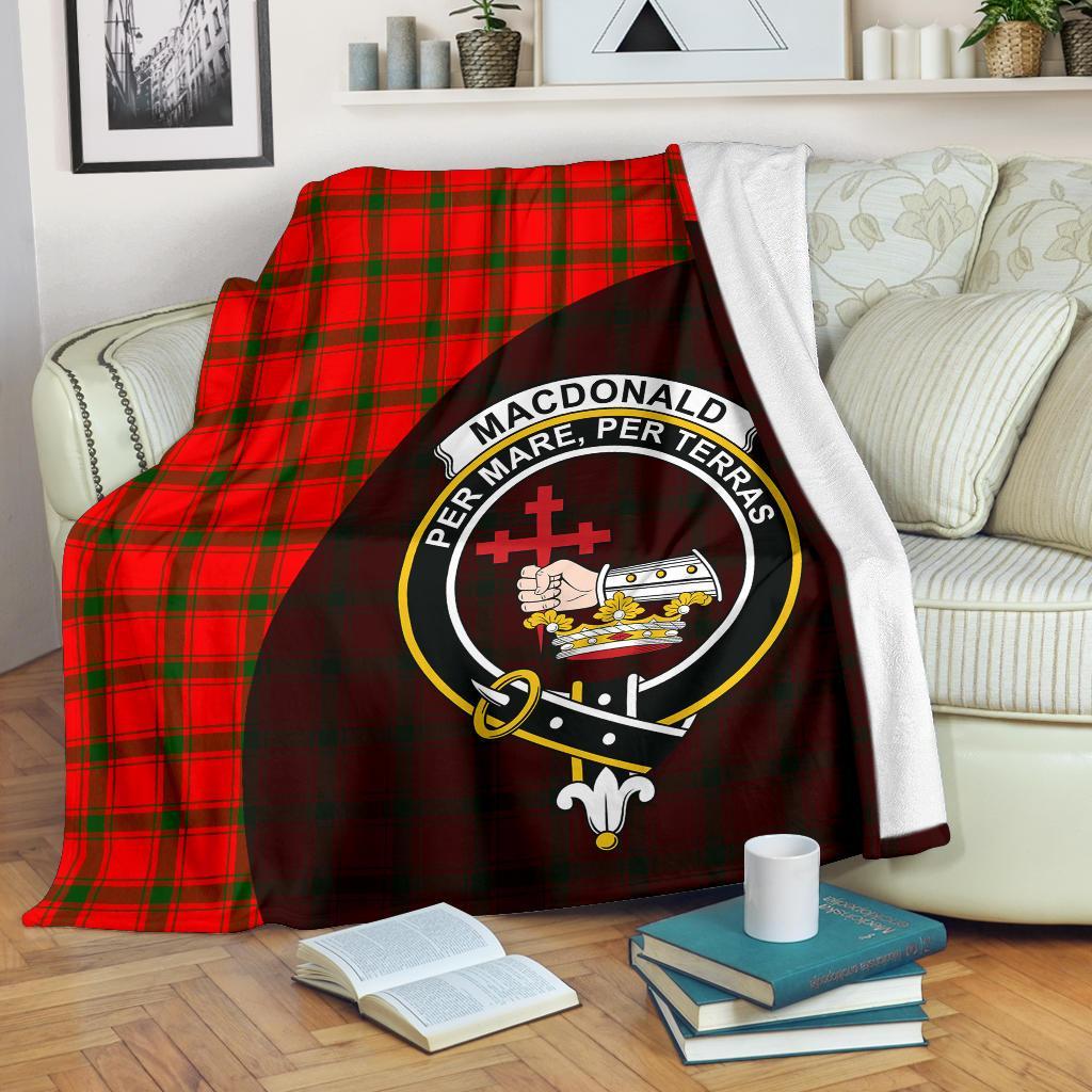 MacDonald Of Sleat Tartan Crest Blanket Wave Style