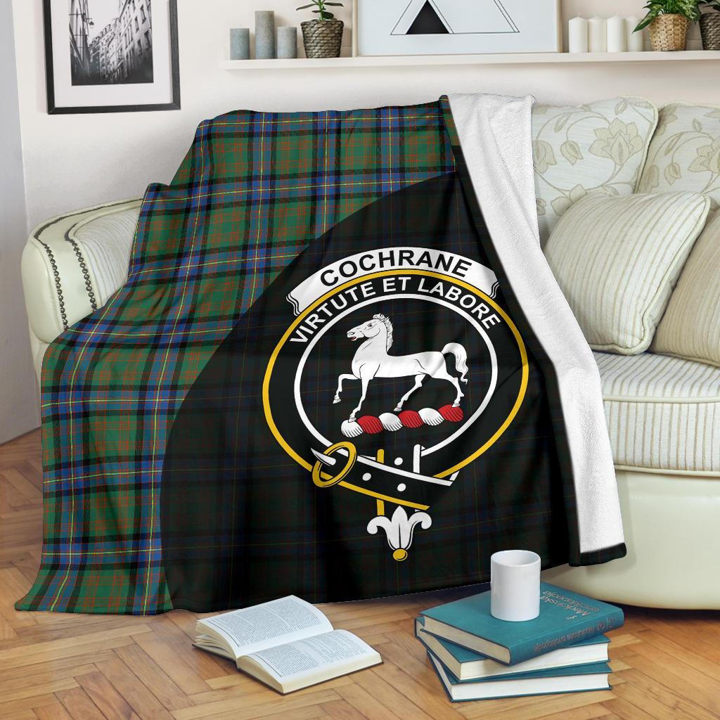 Cochrane Ancient Tartan Crest Blanket Wave Style