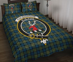 Colquhoun Ancient Tartan Crest Quilt Bed Set