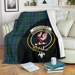 Cockburn Ancient Tartan Crest Blanket Wave Style