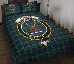 Forbes Ancient Tartan Crest Quilt Bed Set