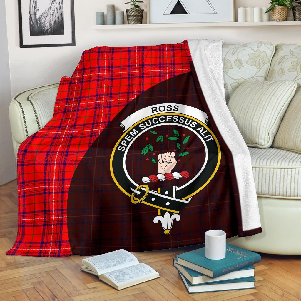 Rose Modern Tartan Crest Blanket Wave Style