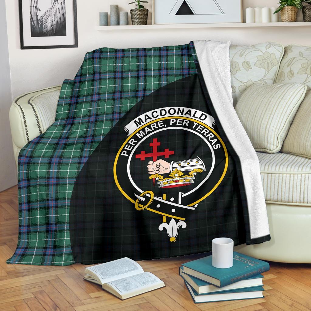 MacDonald of the Isles Hunting Ancient Tartan Crest Blanket Wave Style