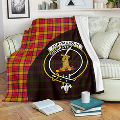 Scrymgeour Tartan Crest Blanket Wave Style