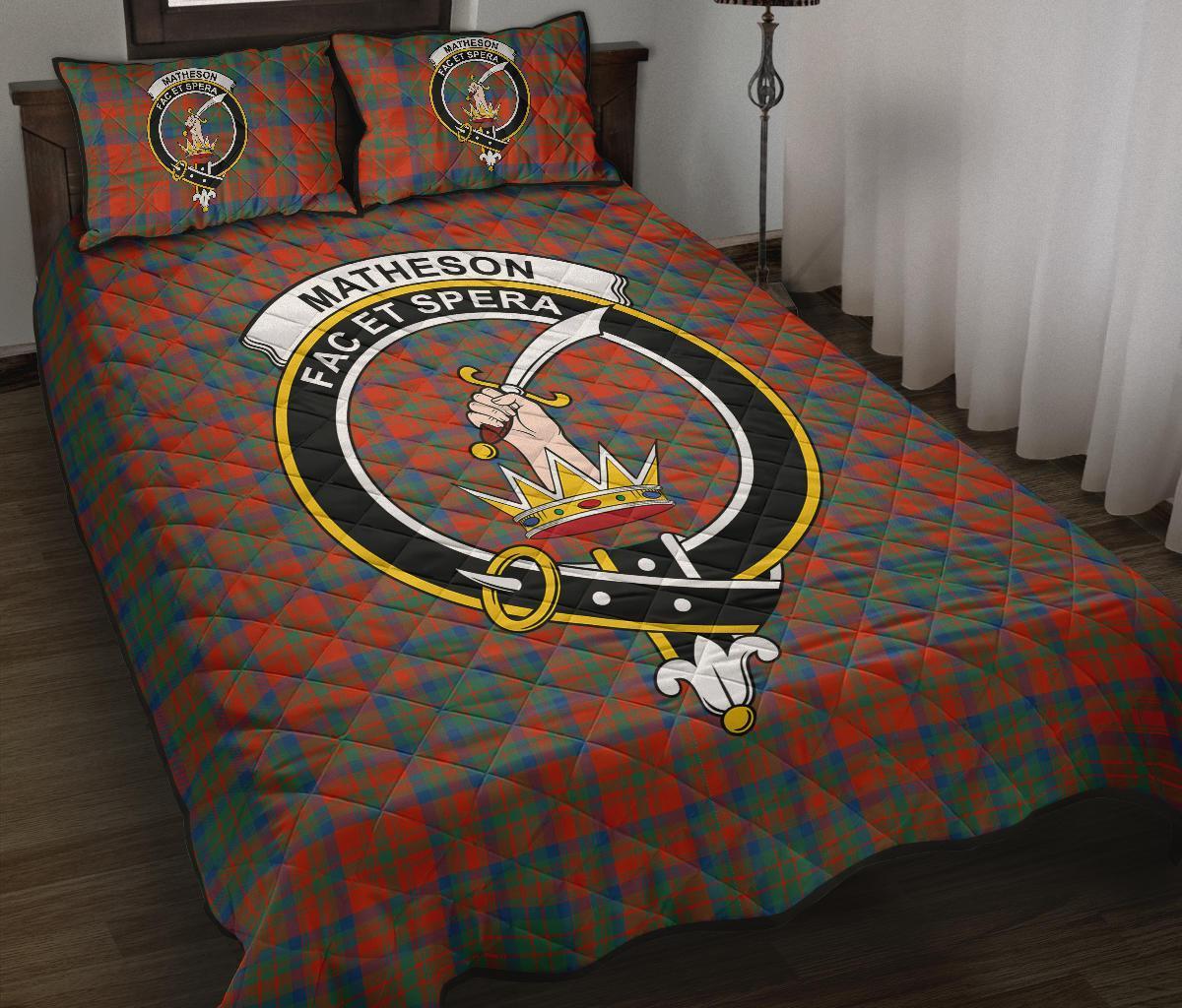 Matheson Ancient Tartan Crest Quilt Bed Set