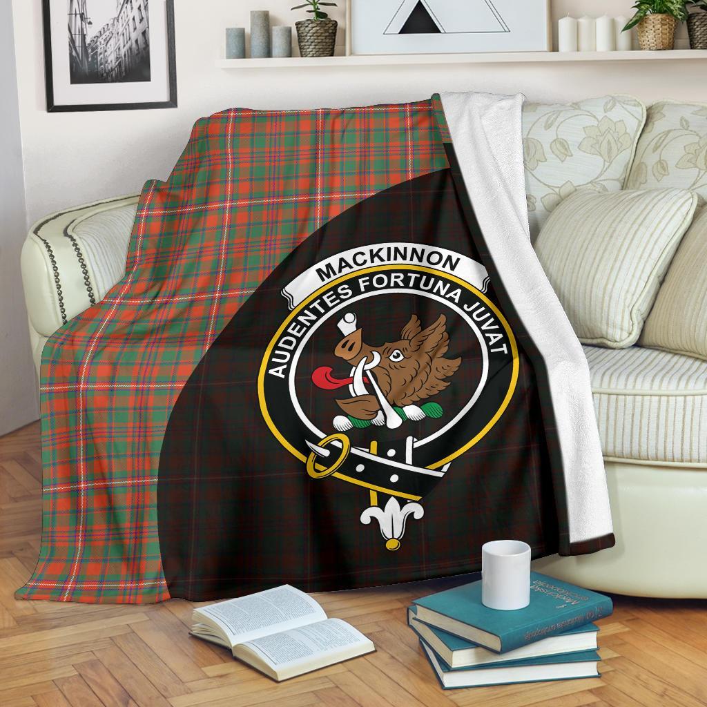 MacKinnon Ancient Tartan Crest Blanket Wave Style