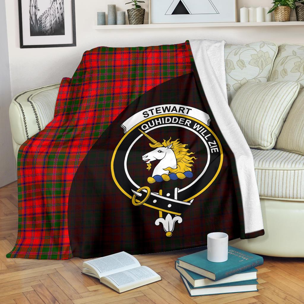 Stewart of Appin Modern Tartan Crest Blanket Wave Style