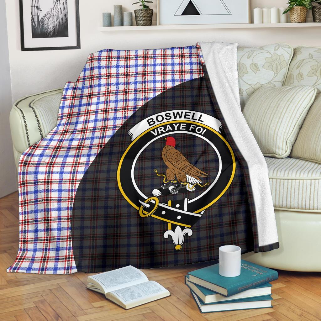 Boswell Modern Tartan Crest Blanket Wave Style