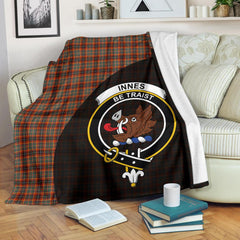 Innes Ancient Tartan Crest Blanket Wave Style