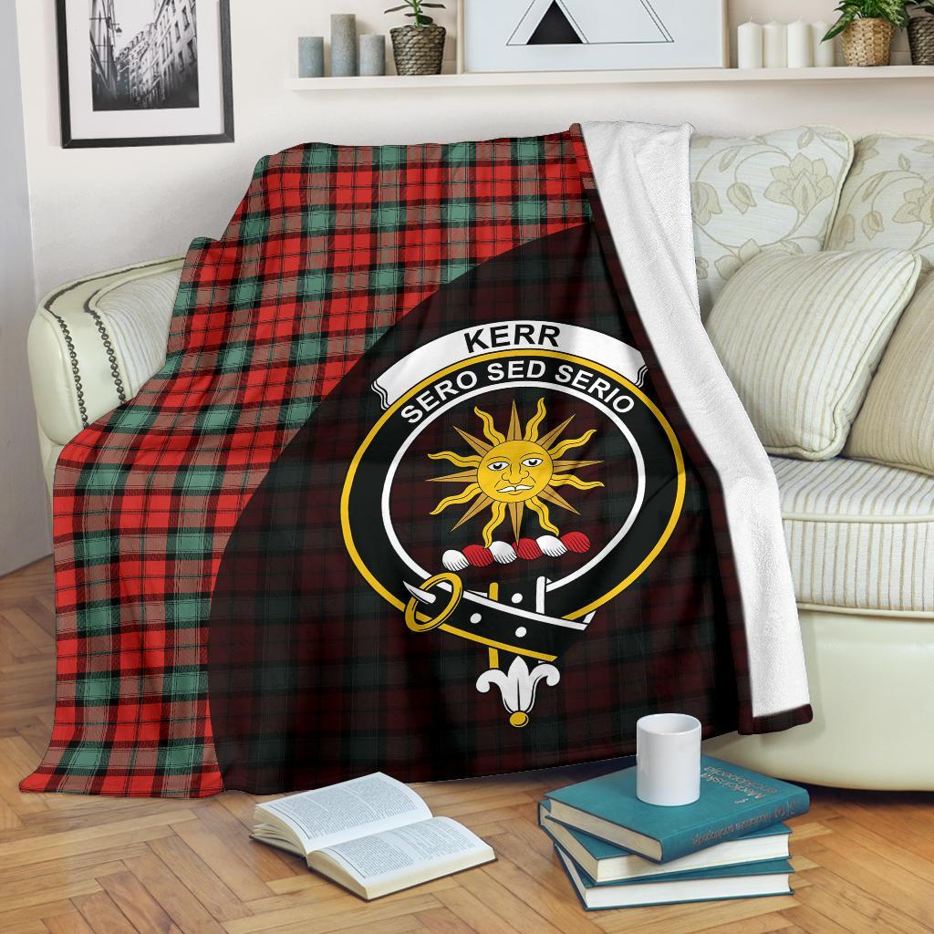 Kerr Ancient Tartan Crest Blanket Wave Style