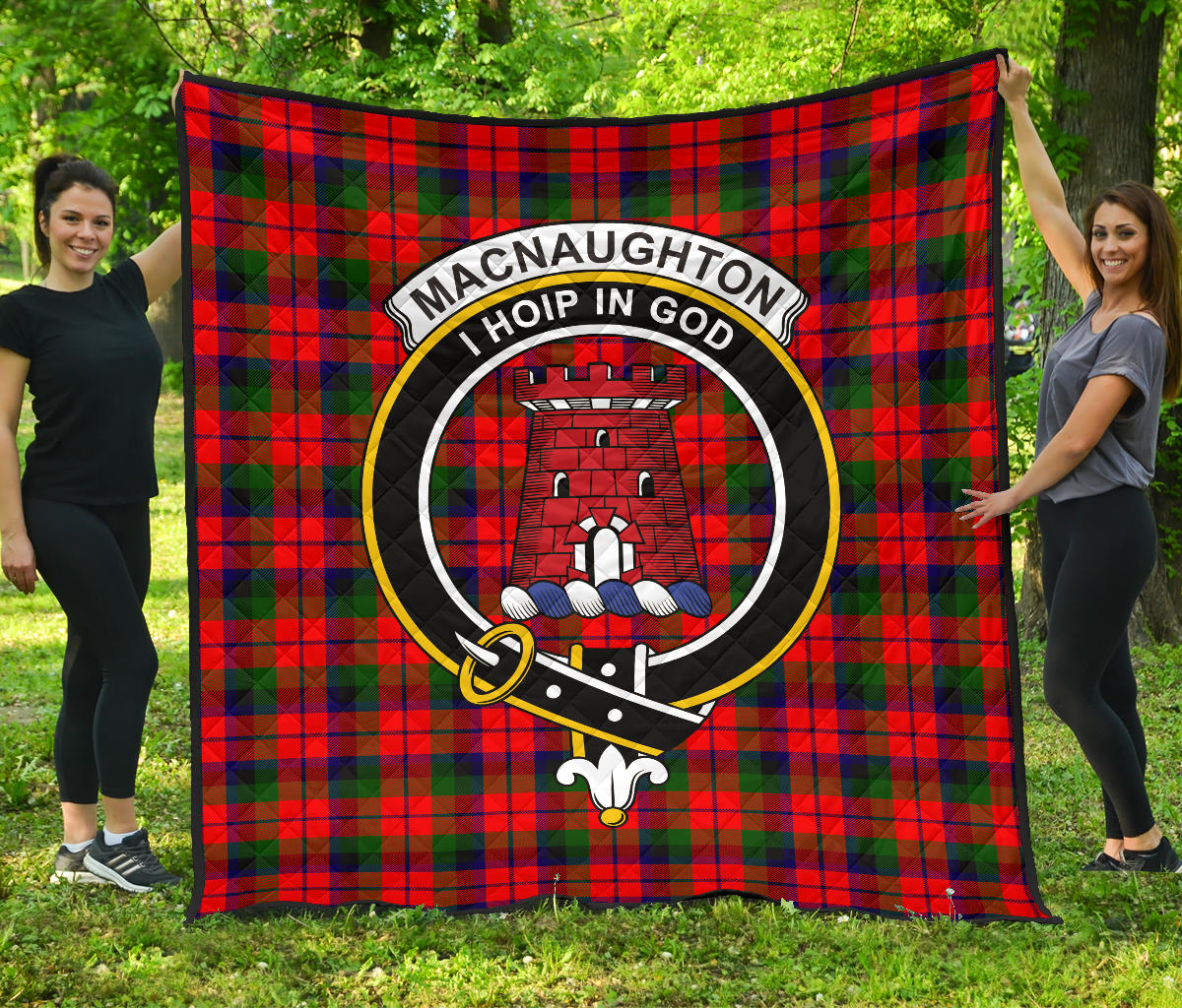 MacNaughton (MacNaughten) Tartan Crest Quilt - SP