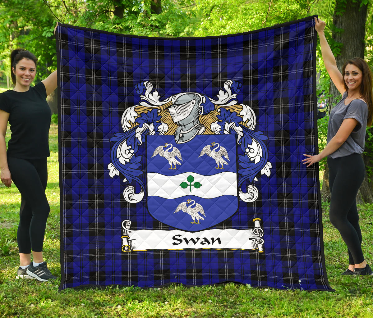 Swan Family Tartan Crest Quilt - SP