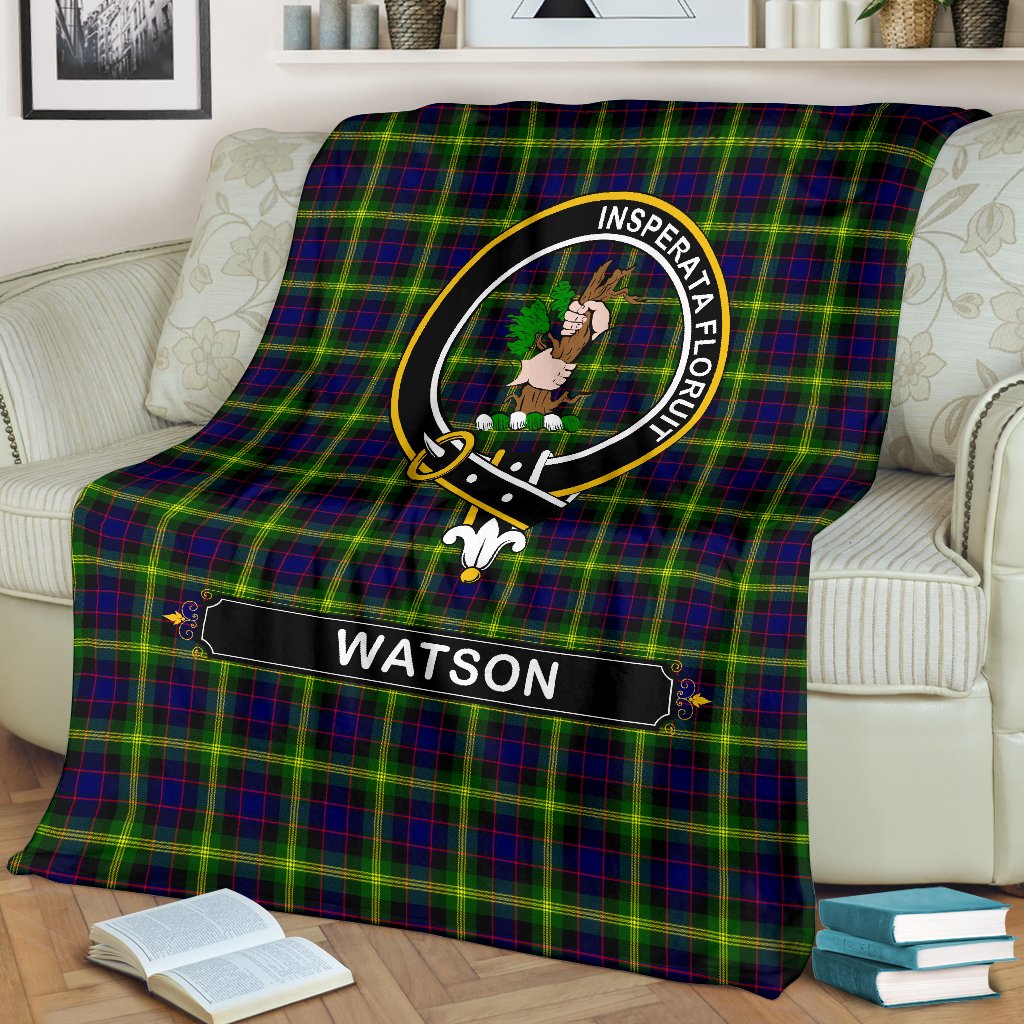Watson Family Tartan Crest Blanket - 3 Sizes