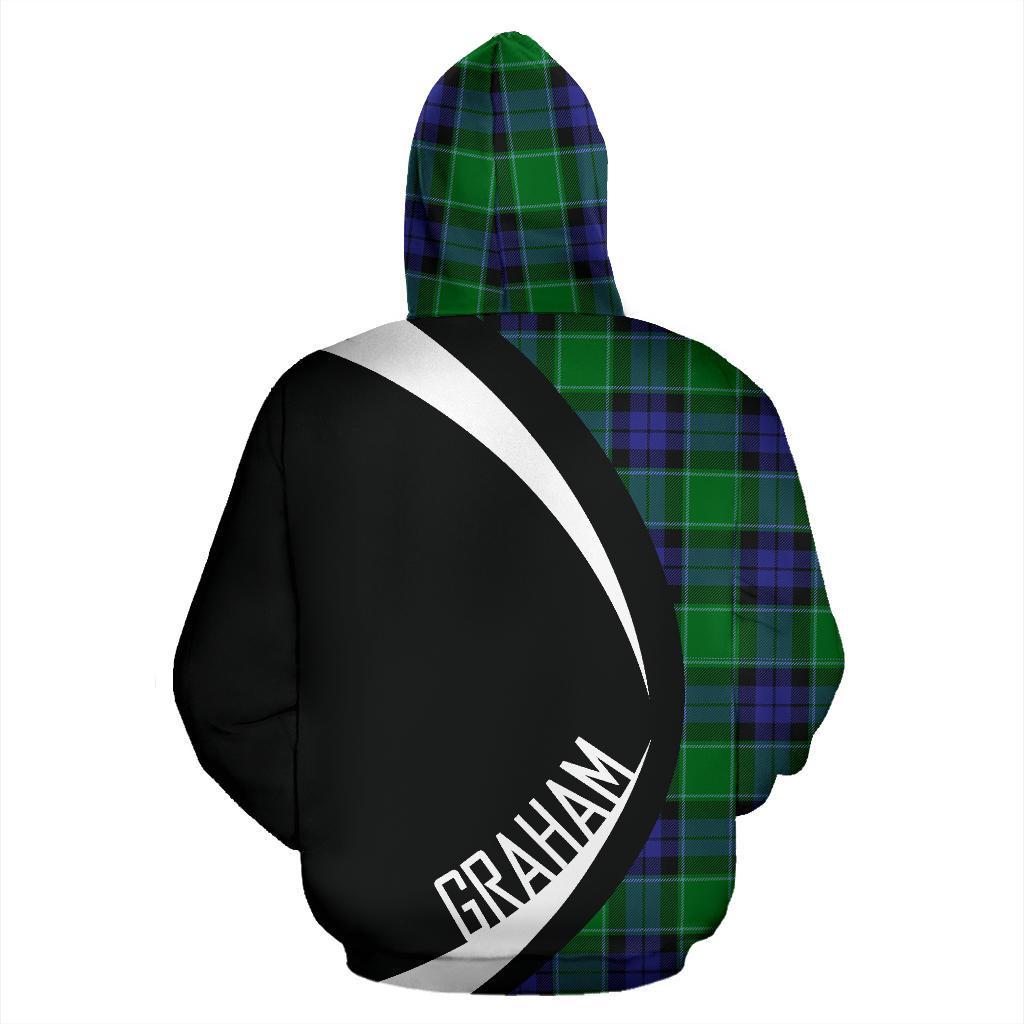 Graham of Menteith Modern Tartan Crest Zipper Hoodie - Circle Style