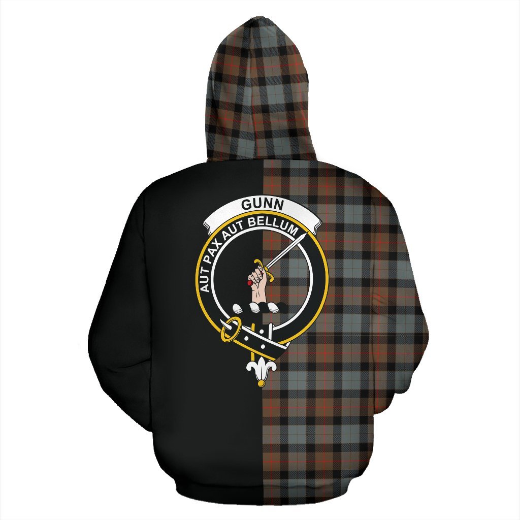 Gunn Weathered Tartan Crest Zipper Hoodie - Half Of Me Style