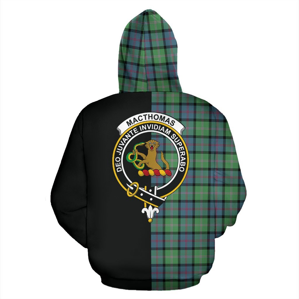 MacThomas Ancient Tartan Crest Zipper Hoodie - Half Of Me Style