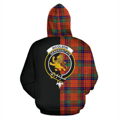 Nicolson Ancient Tartan Crest Zipper Hoodie - Half Of Me Style