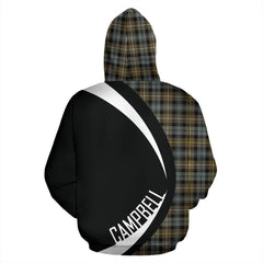 Campbell Argyll Weathered Tartan Crest Hoodie - Circle Style