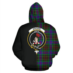 Brodie Hunting Modern Tartan Crest Zipper Hoodie - Half Of Me Style