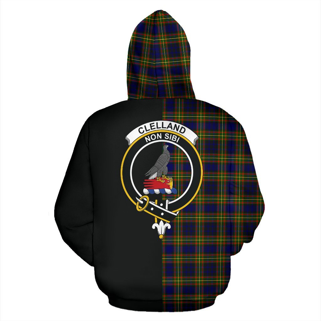 Clelland Modern Tartan Crest Zipper Hoodie - Half Of Me Style